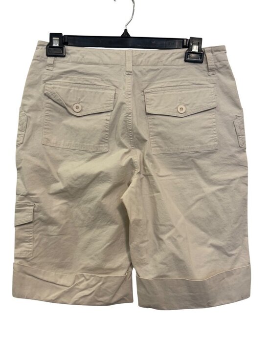Coldwater Creek Pants - Coldwater Creek Womens Beige Cargo Bermuda Shorts Size 12 Adjustable Cuffs